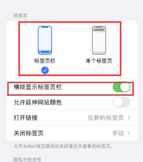 招远iPhone授权维修分享Safari浏览器如何切换标签栏位置 